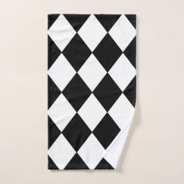 Handhanddoek met zwarte en witte controle handdoek