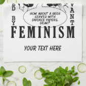 Handhanddoeken van de Retro Feminist Humor Theedoek (Gevouwen)