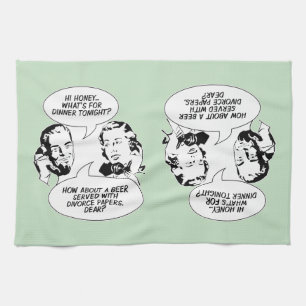 Handhanddoeken van de Retro Feminist Humor Theedoek