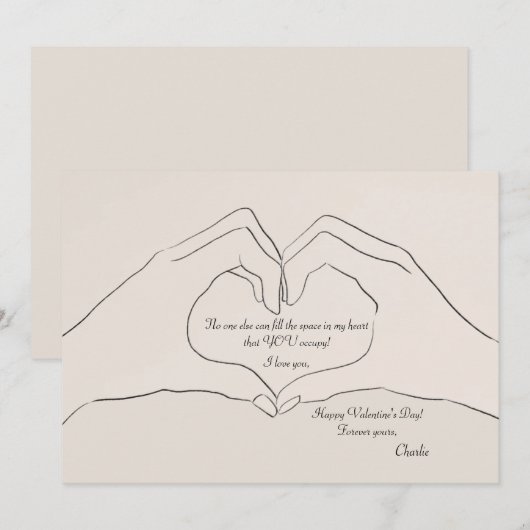 HandhartGesture Valentijnsdag Notitiekaartje (Voorkant / Achterkant)