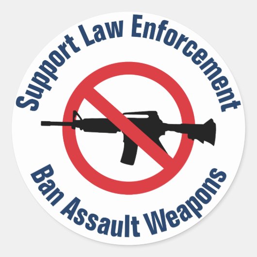 Handhaving van supportwet - Verboden Assault-besta Ronde Sticker (Voorkant)