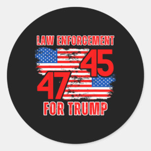 Handhaving voor Trump 45 47 Ronde Sticker
