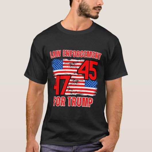 Handhaving voor Trump 45 47 T-shirt (Voorkant)