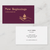 Handheld Holding Leaf Plant Wellness Counselor Visitekaartje (Voorkant / Achterkant)