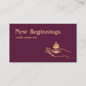 Handheld Holding Leaf Plant Wellness Counselor Visitekaartje (Voorkant)