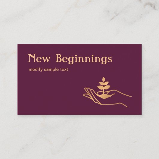 Handheld Holding Leaf Plant Wellness Counselor Visitekaartje (Voorkant)