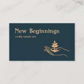 Handheld Holding Leaf Plant Wellness Counselor Visitekaartje (Voorkant)