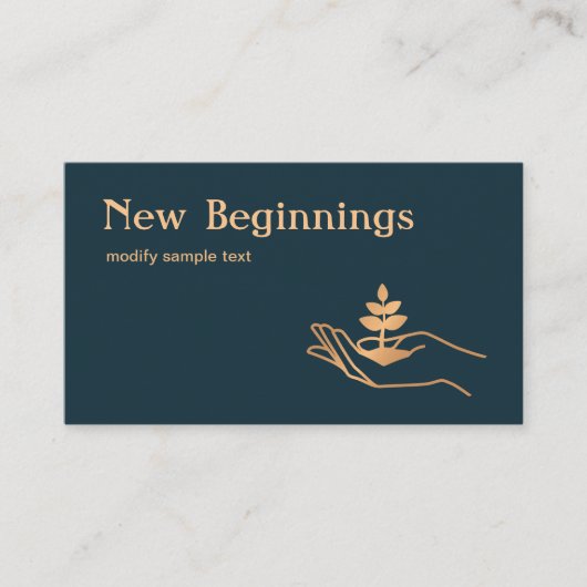 Handheld Holding Leaf Plant Wellness Counselor Visitekaartje (Voorkant)