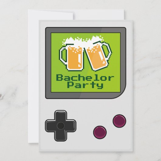 Handheld spel Grappige Bieren Bachelorfeest kaart (Achterkant)