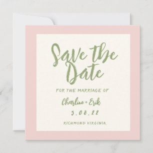 Handhet schrijven pastel Retro Weddenschap sparen  Save The Date