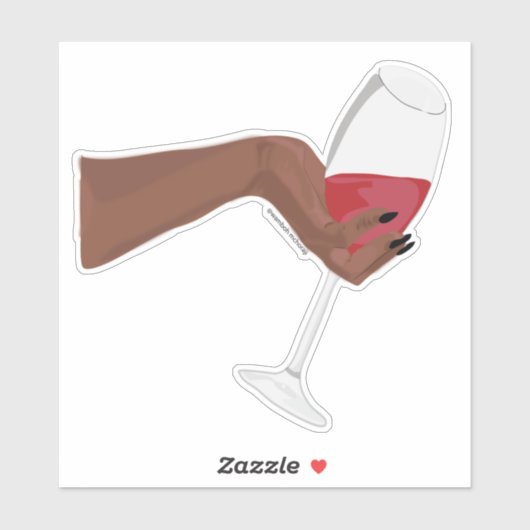 Handhoudglas met rode wijn digitale kunst sticker (Vel)