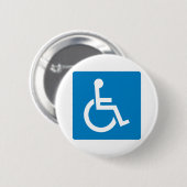 Handicap Accessibility Highway Sign Ronde Button 5,7 Cm (Voorkant /achterkant)