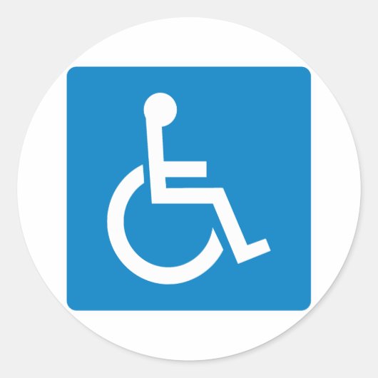 Handicap Accessibility Highway Sign Ronde Sticker (Voorkant)