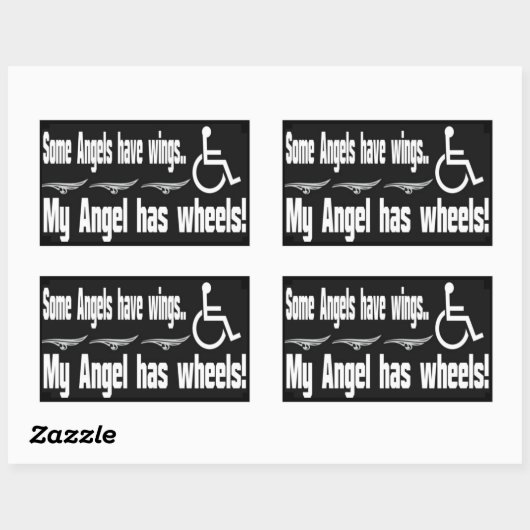Handicap Angel Rectangle Sticker (Vel)