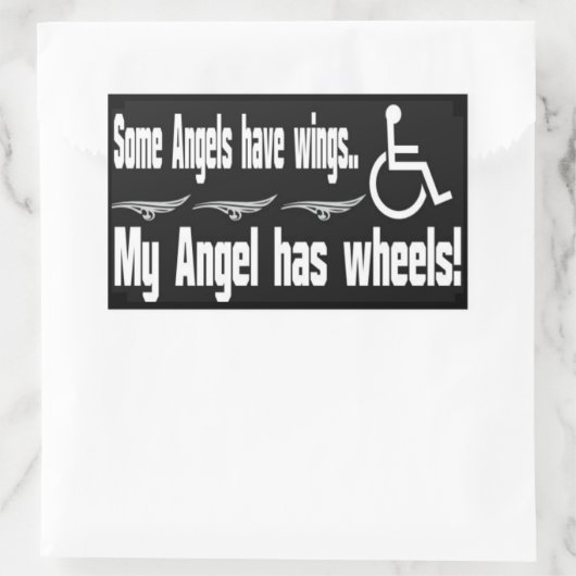 Handicap Angel Rectangle Sticker (Tas)
