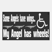 Handicap Angel Rectangle Sticker (Voorkant)
