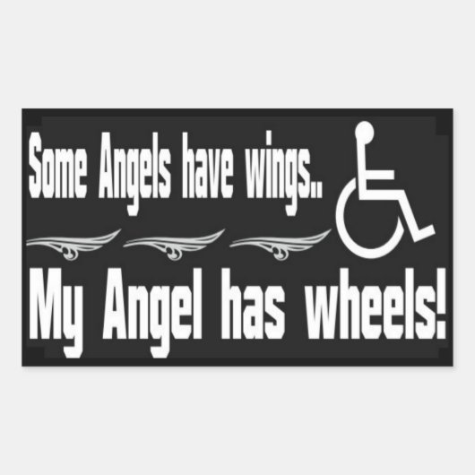 Handicap Angel Rectangle Sticker (Voorkant)