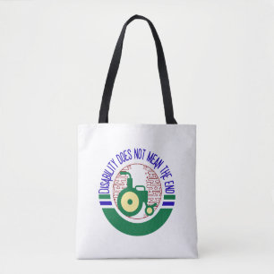 Handicap betekent niet het einde Inspirerende teks Tote Bag
