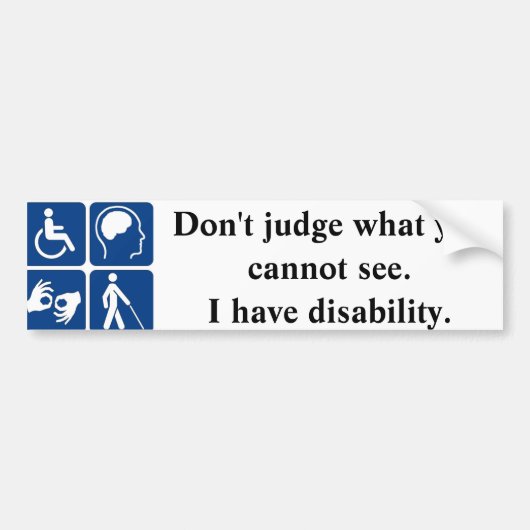 Handicap Bumpersticker (Voorkant)