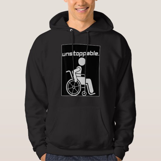 Handicap Disabled Person Graphic Motivation Unstop Hoodie (Voorkant)