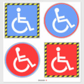 Handicap Gehandicapte Rolstoel Tekens (4 Pack) Sticker (Vel)