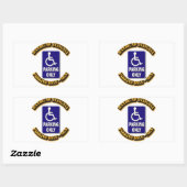 Handicap Insignia, Handicap teken, gehandicapt lab Rechthoekige Sticker (Vel)