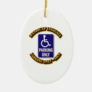 Handicap Insignia,Handicap-teken,gehandicapt label Keramisch Ornament