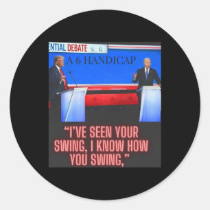 Handicap Joe Biden en Donald Trump debat Ronde Sticker