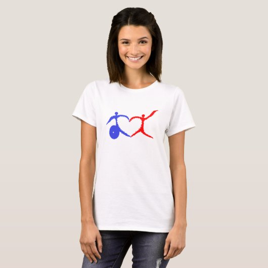 Handicap Ondersteuning T-shirt Hart Helpende Hande (Voorkant volledig)