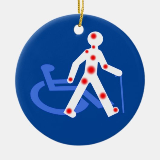 Handicap onzichtbaar / zichtbaar keramisch ornament (Voorkant)