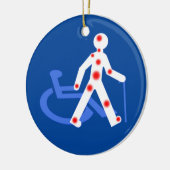 Handicap onzichtbaar / zichtbaar keramisch ornament (Links)