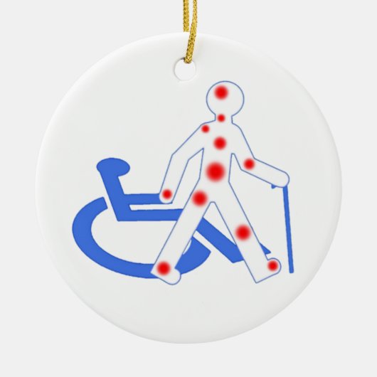 Handicap onzichtbaar / zichtbaar keramisch ornament (Voorkant)