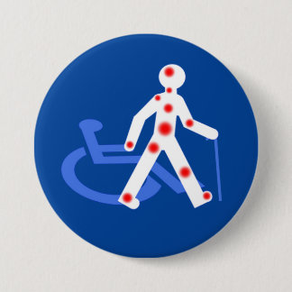 Handicap onzichtbaar / zichtbaar ronde button 7,6 cm