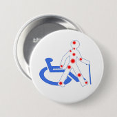 Handicap onzichtbaar / zichtbaar ronde button 7,6 cm (Voorkant /achterkant)