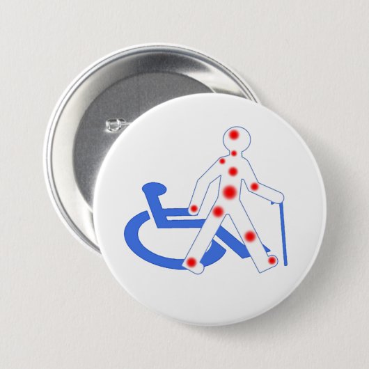 Handicap onzichtbaar / zichtbaar ronde button 7,6 cm (Voorkant /achterkant)
