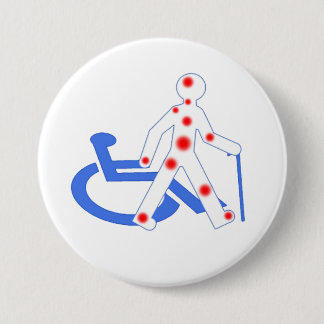 Handicap onzichtbaar / zichtbaar ronde button 7,6 cm