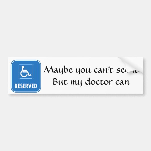 Handicap Parkeerteken Bumpersticker (Voorkant)