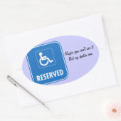 Handicap Parkeerteken Ovale Sticker (Envelop)