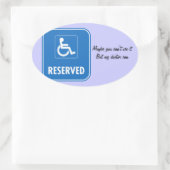 Handicap Parkeerteken Ovale Sticker (Tas)