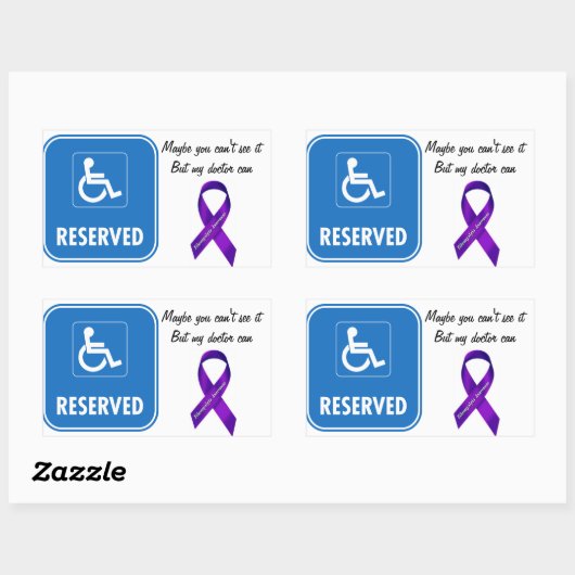 Handicap Parkeerteken Rechthoekige Sticker (Vel)