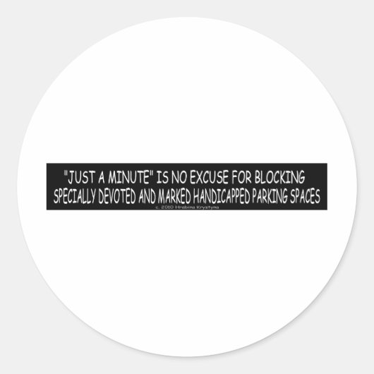 HANDICAP PARKEREN 5 RONDE STICKER (Voorkant)