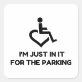 Handicap Parking Vierkante Sticker (Voorkant)