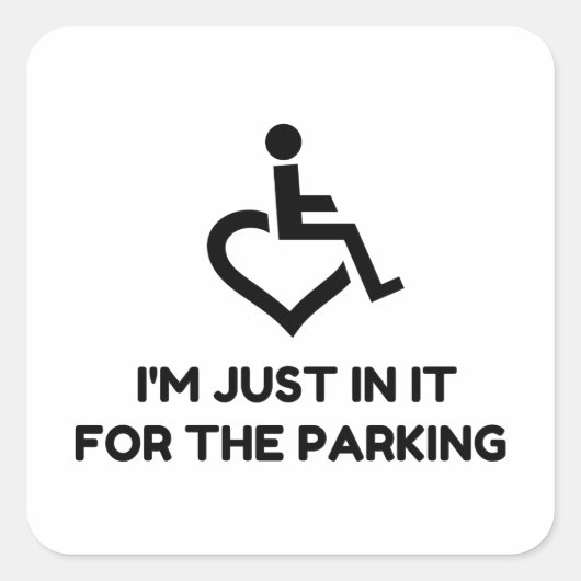 Handicap Parking Vierkante Sticker (Voorkant)