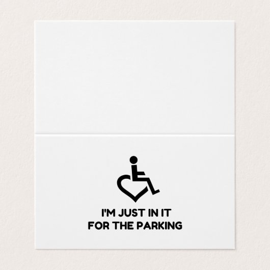 Handicap Parking Visitekaartje (Buitenkant ongevouwen)