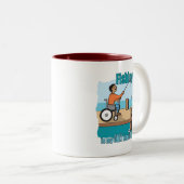 Handicap Rolstoel Gevist Tweekleurige Koffiemok (Voorkant rechts)