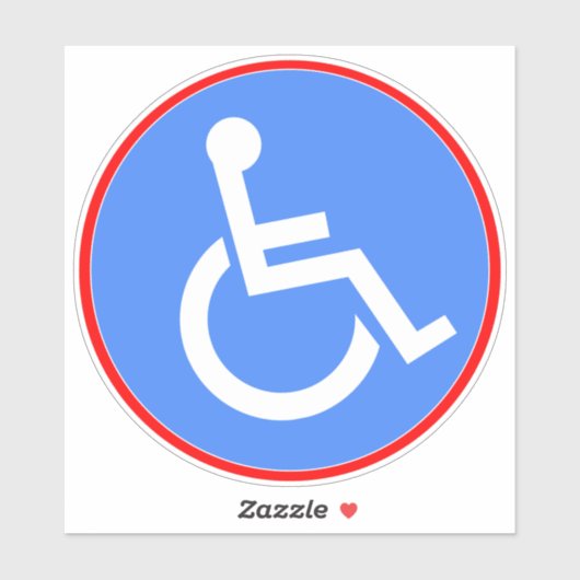 Handicap Rolstoel Symbool - Blauw gehandicapt Sticker (Vel)