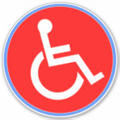Handicap Rolstoelbord - Rood Gehandicapten Sticker (Voorkant)