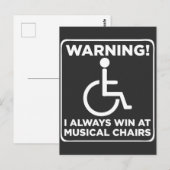 Handicap Sarcastic Wheelstoel Muziekstoel Briefkaart (Voorkant / Achterkant)