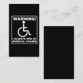Handicap Sarcastic Wheelstoel Muziekstoel Visitekaartje (Voorkant / Achterkant)