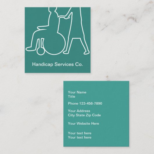 Handicap Services Modern Vierkante Visitekaartje (Voorkant / Achterkant)